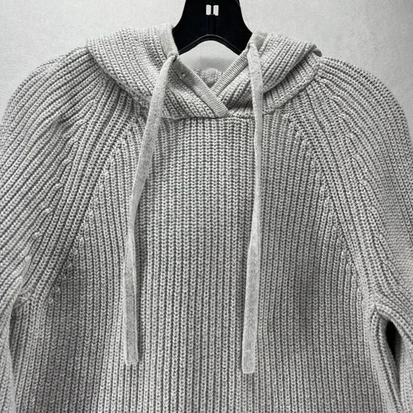 GAP Sweater Womens Sz Small Ribbed Hoodie Long Sleeve Pullover Cotton Ivory - Picture 2 of 11